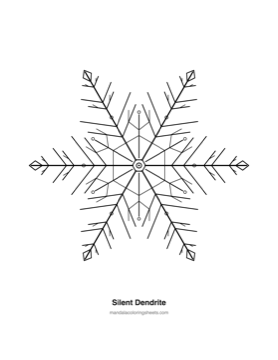 Winter & Snowflake Mandalas coloring page — 09 Silent Dendrite