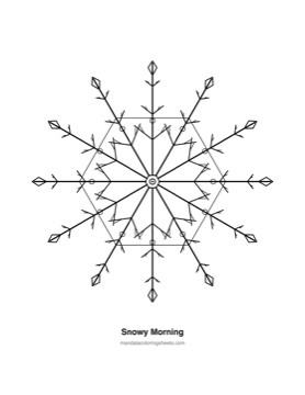 Winter & Snowflake Mandalas coloring page — 10 Snowy Morning