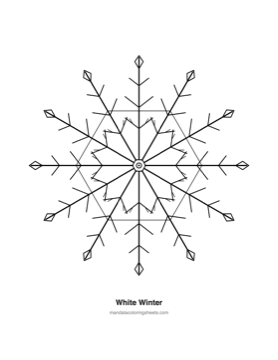 Winter & Snowflake Mandalas coloring page — 12 White Winter