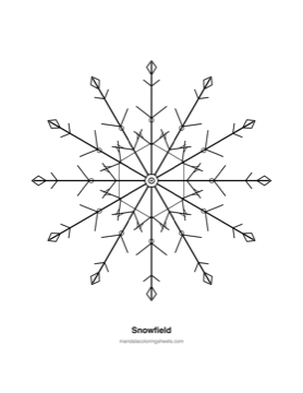 Winter & Snowflake Mandalas coloring page — 13 Snowfield