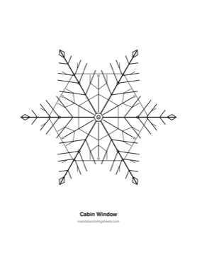 Winter & Snowflake Mandalas coloring page — 15 Cabin Window