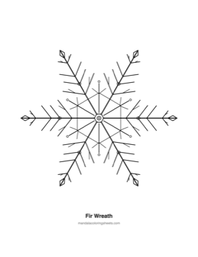 Winter & Snowflake Mandalas coloring page — 17 Fir Wreath