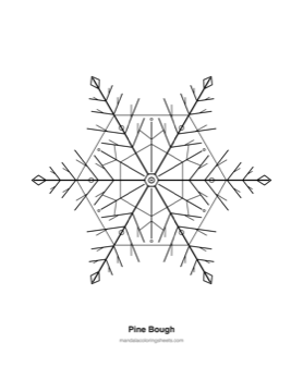 Winter & Snowflake Mandalas coloring page — 18 Pine Bough