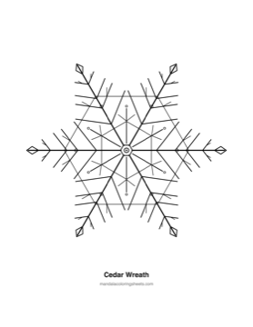Winter & Snowflake Mandalas coloring page — 19 Cedar Wreath