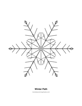 Winter & Snowflake Mandalas coloring page — 22 Winter Path