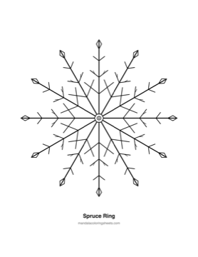 Winter & Snowflake Mandalas coloring page — 23 Spruce Ring