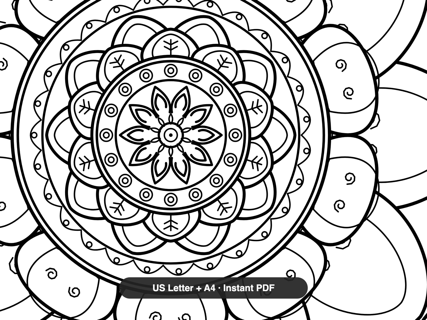 Floral Mandalas — line-art detail