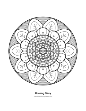 Floral Mandalas coloring page — 08 Morning Glory