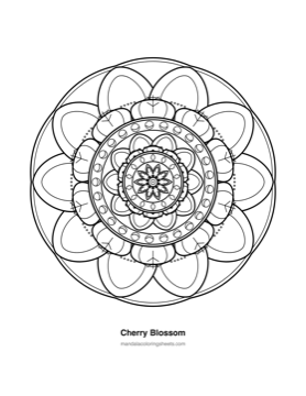 Floral Mandalas coloring page — 17 Cherry Blossom