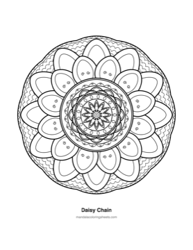 Floral Mandalas coloring page — 22 Daisy Chain