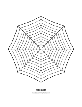 Autumn & Halloween Mandalas coloring page — 04 Oak Leaf