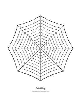Autumn & Halloween Mandalas coloring page — 07 Oak Ring