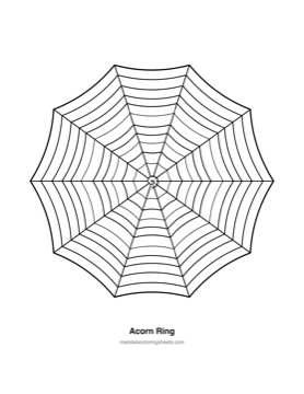Autumn & Halloween Mandalas coloring page — 12 Acorn Ring