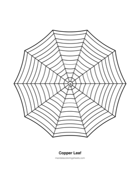 Autumn & Halloween Mandalas coloring page — 14 Copper Leaf