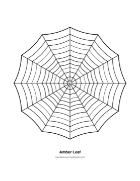 Autumn & Halloween Mandalas coloring page — 17 Amber Leaf