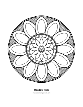 Large-Print Mandalas for Seniors coloring page — 02 Meadow Path