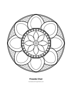 Large-Print Mandalas for Seniors coloring page — 04 Fireside Chair