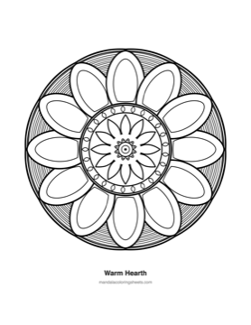 Large-Print Mandalas for Seniors coloring page — 06 Warm Hearth