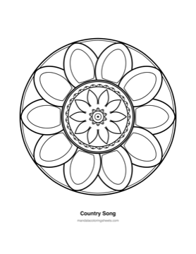 Large-Print Mandalas for Seniors coloring page — 08 Country Song