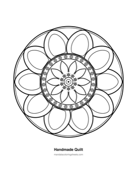 Large-Print Mandalas for Seniors coloring page — 09 Handmade Quilt
