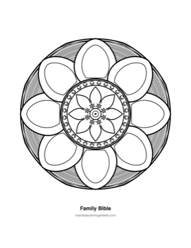 Large-Print Mandalas for Seniors coloring page — 14 Family Bible