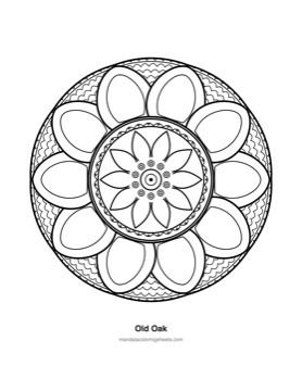 Large-Print Mandalas for Seniors coloring page — 17 Old Oak