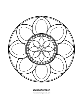 Large-Print Mandalas for Seniors coloring page — 18 Quiet Afternoon