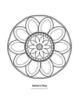 Large-Print Mandalas for Seniors coloring page — 20 Mothers Ring