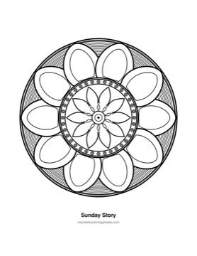 Large-Print Mandalas for Seniors coloring page — 21 Sunday Story