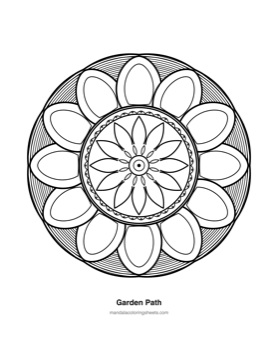 Large-Print Mandalas for Seniors coloring page — 22 Garden Path