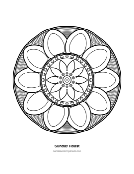 Large-Print Mandalas for Seniors coloring page — 23 Sunday Roast