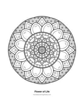 Sacred Geometry Mandalas — printable mandala coloring page