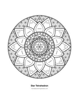 Sacred Geometry Mandalas coloring page — 03 Star Tetrahedron