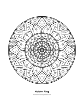Sacred Geometry Mandalas coloring page — 04 Golden Ring