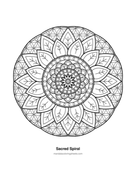Sacred Geometry Mandalas coloring page — 05 Sacred Spiral