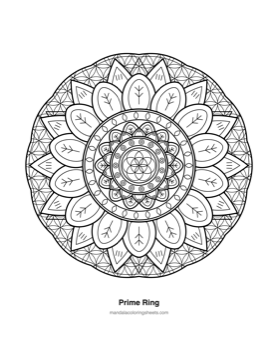 Sacred Geometry Mandalas coloring page — 06 Prime Ring