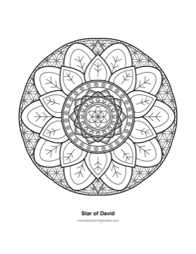 Sacred Geometry Mandalas coloring page — 07 Star Of David