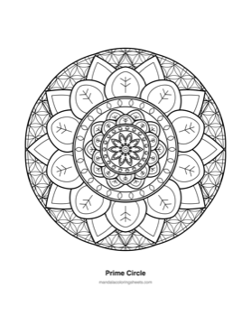 Sacred Geometry Mandalas coloring page — 09 Prime Circle