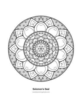 Sacred Geometry Mandalas coloring page — 13 Solomons Seal