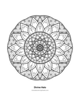 Sacred Geometry Mandalas coloring page — 15 Divine Halo