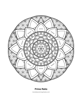 Sacred Geometry Mandalas coloring page — 16 Prime Ratio