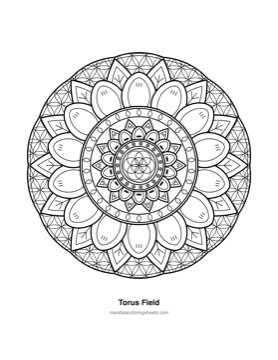 Sacred Geometry Mandalas coloring page — 17 Torus Field