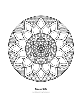 Sacred Geometry Mandalas coloring page — 18 Tree Of Life
