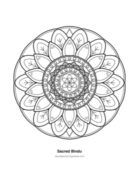 Sacred Geometry Mandalas coloring page — 20 Sacred Bindu