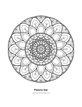 Sacred Geometry Mandalas coloring page — 22 Platonic Star
