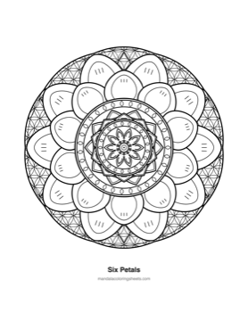 Sacred Geometry Mandalas coloring page — 24 Six Petals